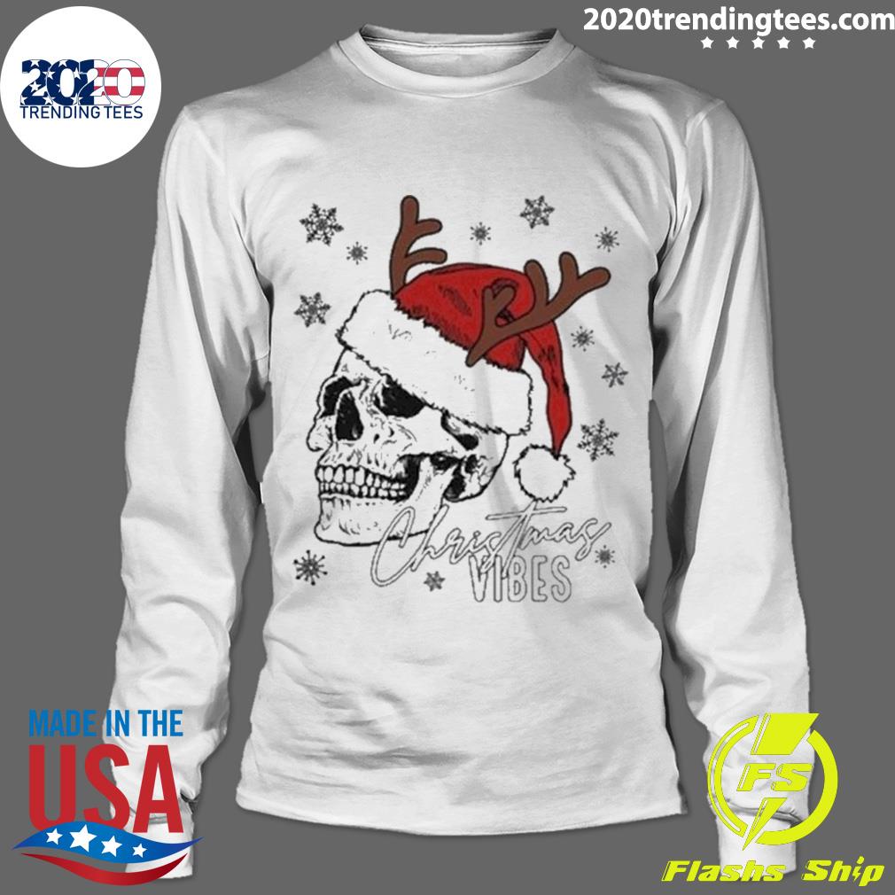Official skull Christmas Vibes - Adult & Kids T-Shirts, Sweatshirts & Hoodies apparel design preview 4