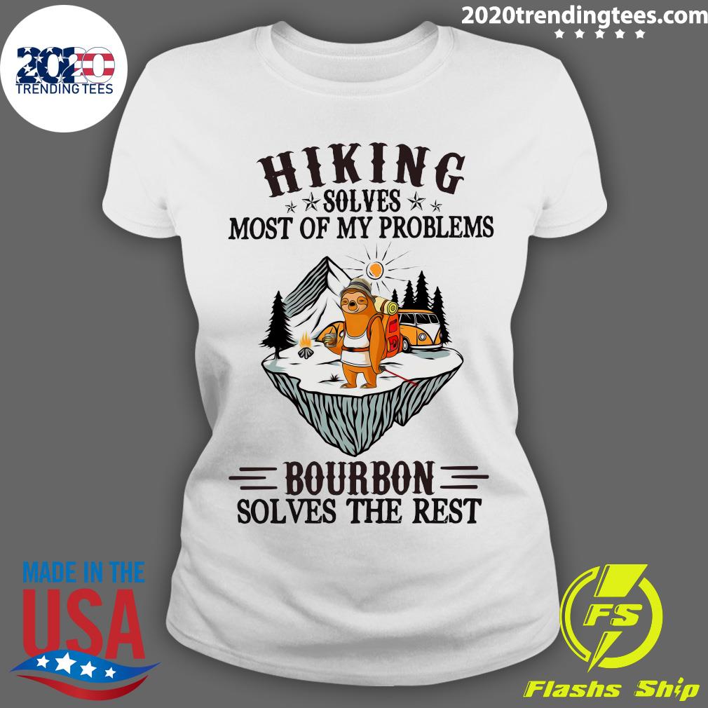 Official Sloth Hiking Solves Most Of My Problems - Adult & Kids T-Shirts, Sweatshirts & Hoodies apparel design preview 3