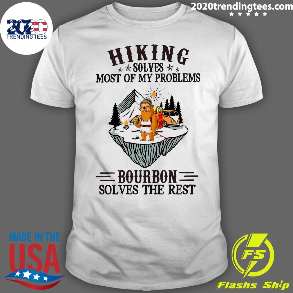 Official Sloth Hiking Solves Most Of My Problems - Adult & Kids T-Shirts, Sweatshirts & Hoodies apparel design preview 1