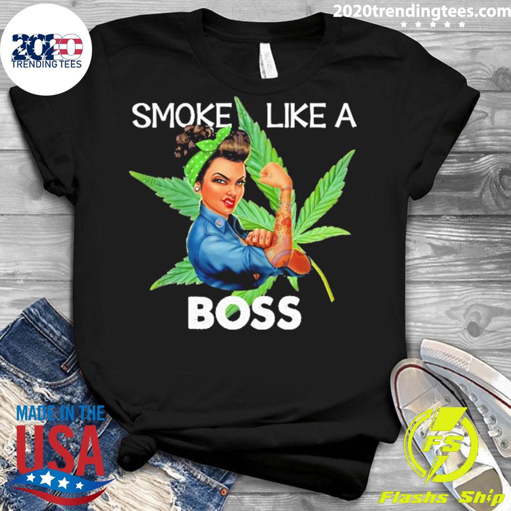 Official smoke like a boss woman - Adult & Kids T-Shirts, Sweatshirts & Hoodies apparel design preview 3