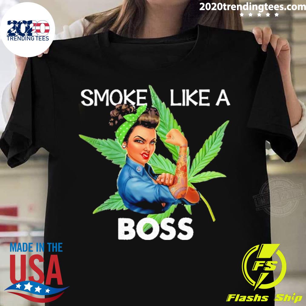 Official smoke like a boss woman - Adult & Kids T-Shirts, Sweatshirts & Hoodies apparel design preview 1