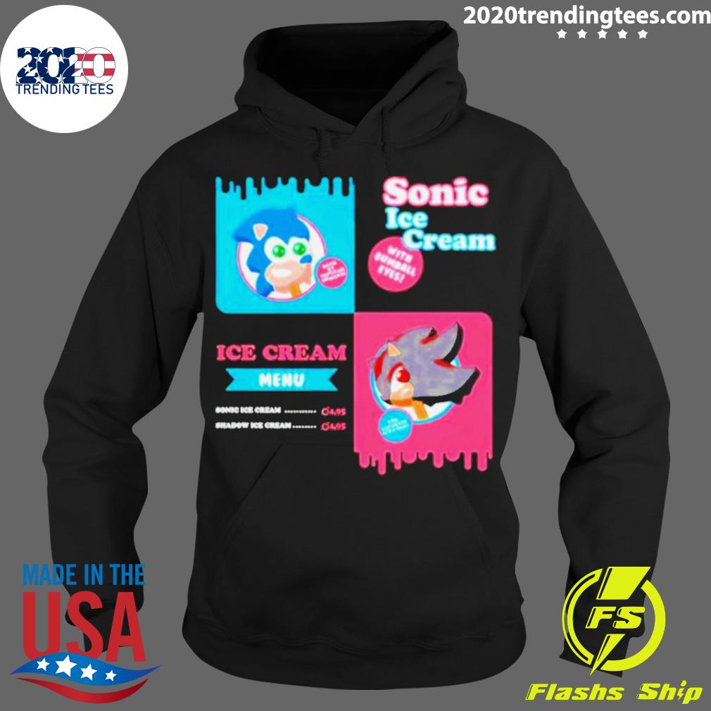 Official sonic Ice Cream Shadow Menu - Adult & Kids T-Shirts, Sweatshirts & Hoodies apparel design preview 2