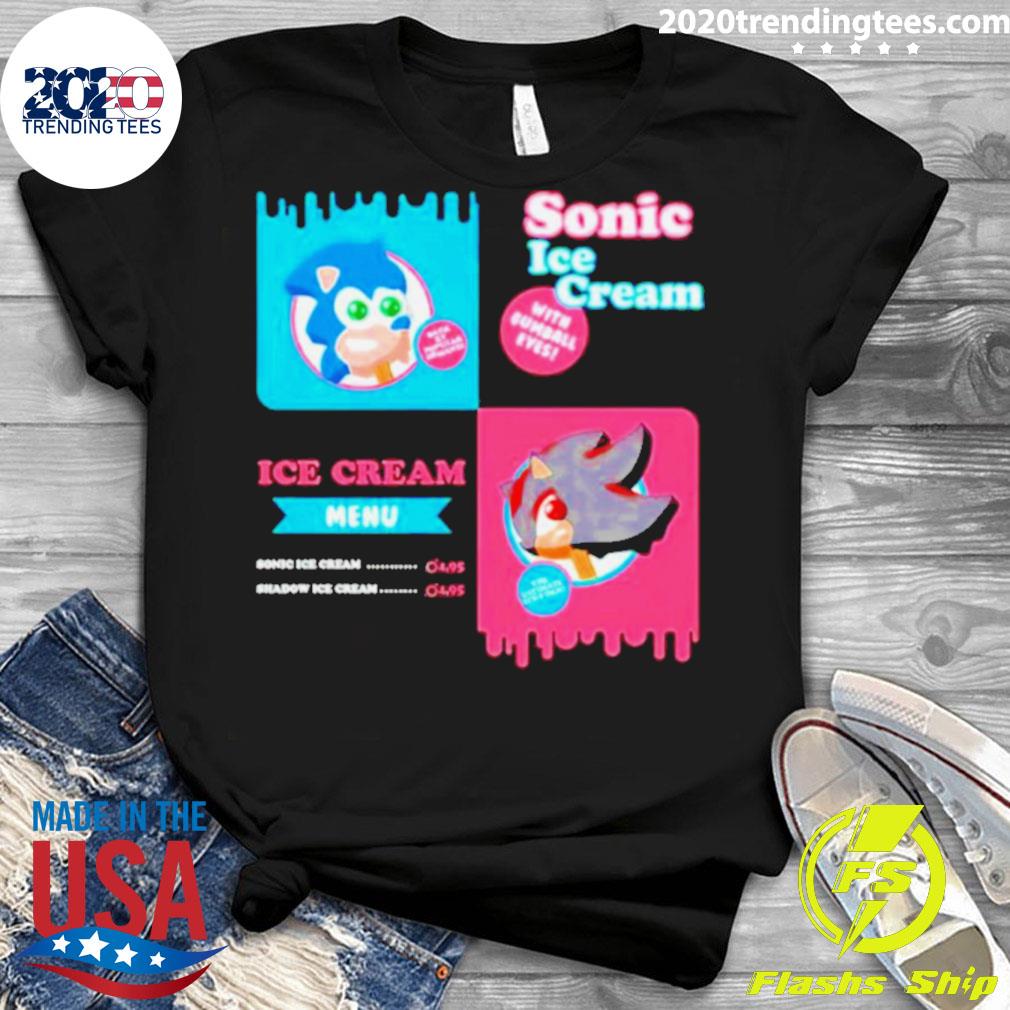 Official sonic Ice Cream Shadow Menu - Adult & Kids T-Shirts, Sweatshirts & Hoodies apparel design preview 3