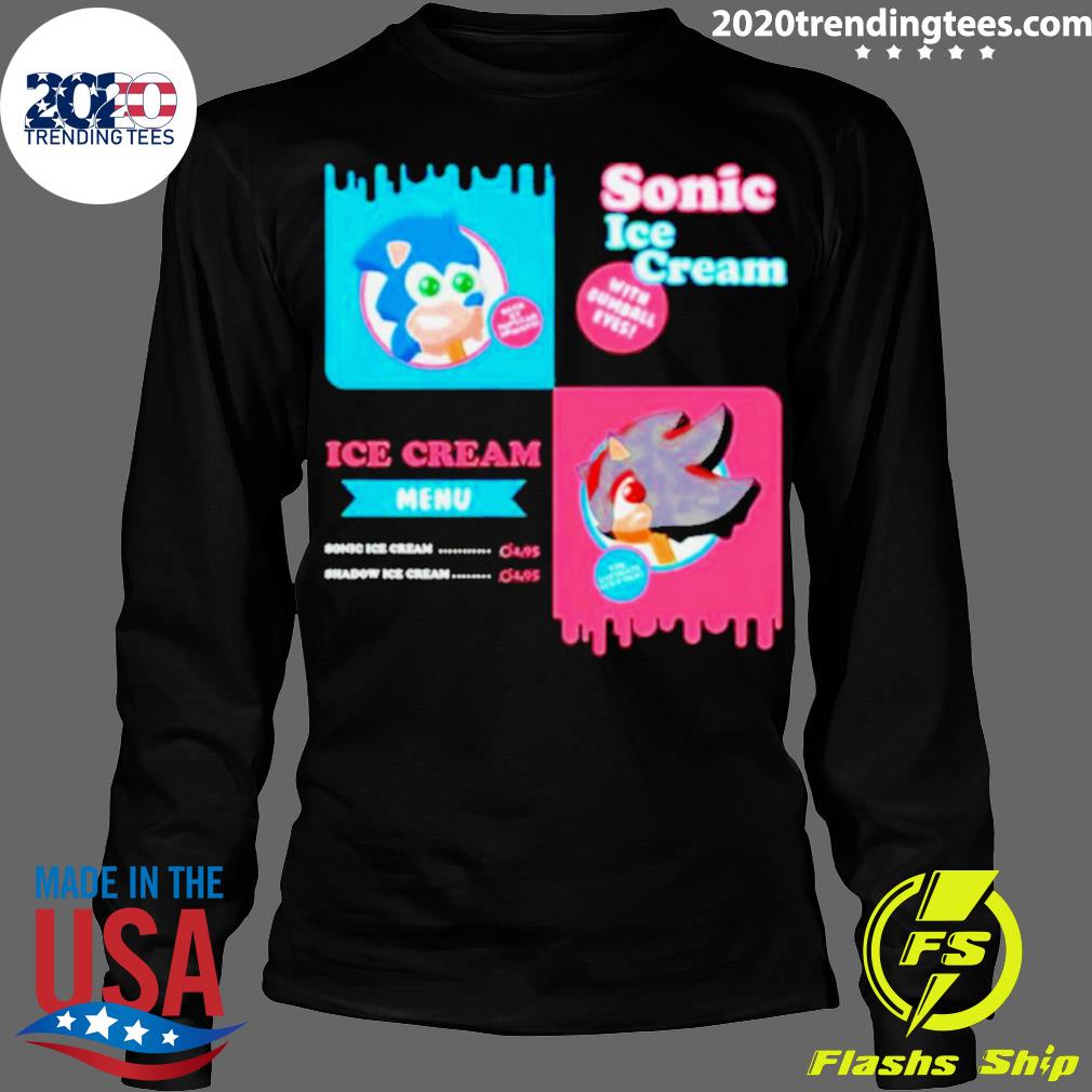 Official sonic Ice Cream Shadow Menu - Adult & Kids T-Shirts, Sweatshirts & Hoodies apparel design preview 4