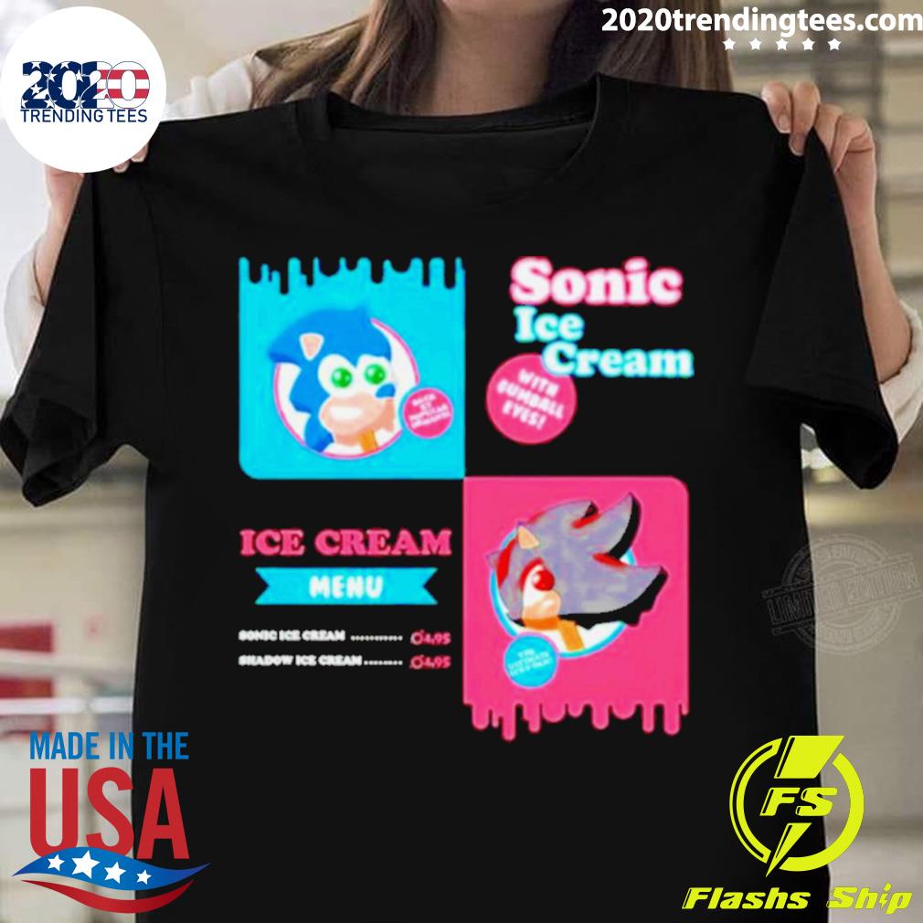Official sonic Ice Cream Shadow Menu - Adult & Kids T-Shirts, Sweatshirts & Hoodies apparel design preview 1