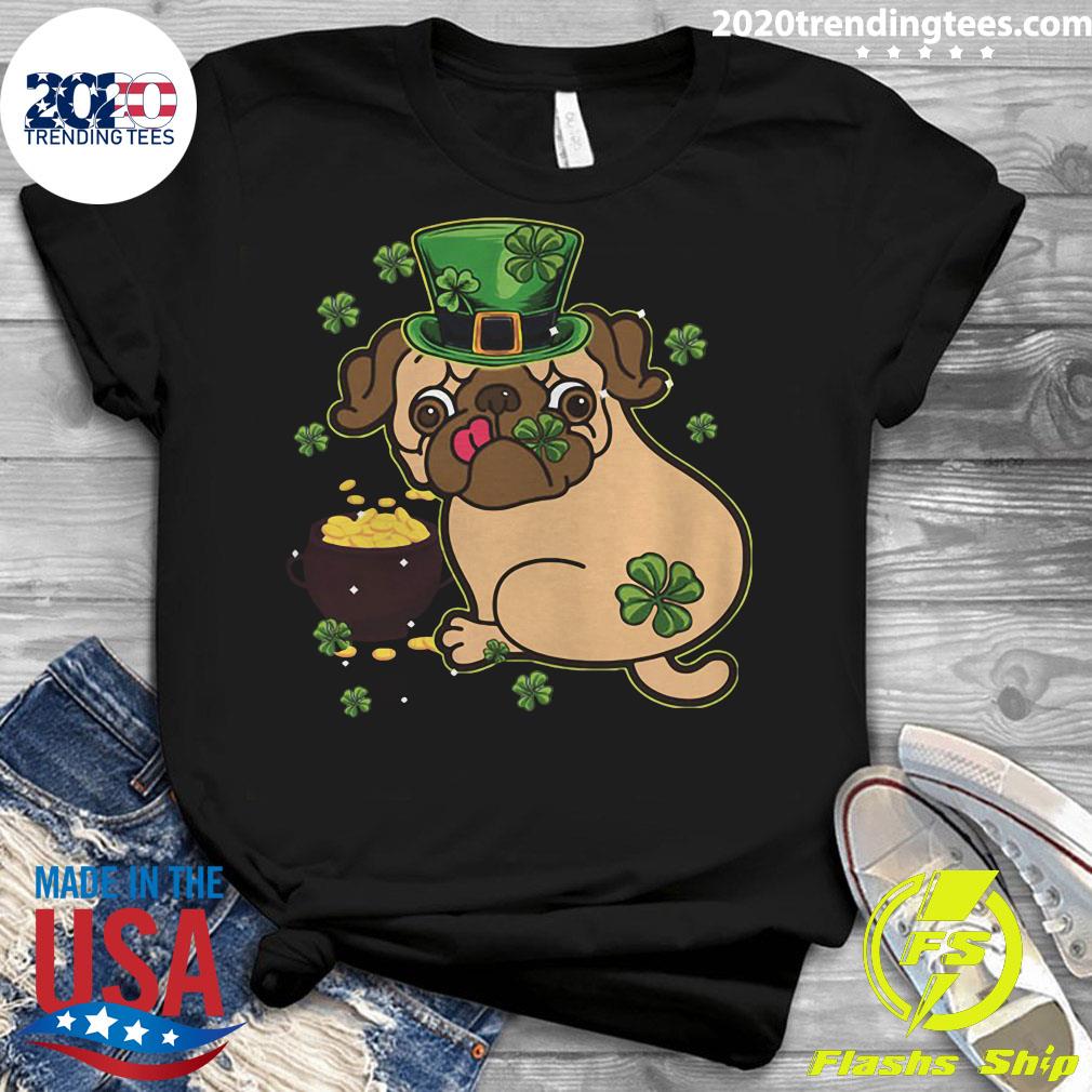 Official St Patricks Day Pug Dog - Adult & Kids T-Shirts, Sweatshirts & Hoodies apparel design preview 3