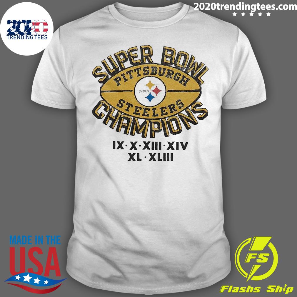 Official steelers 6 Time Super Bowl Champions - Adult & Kids T-Shirts, Sweatshirts & Hoodies apparel design preview 1