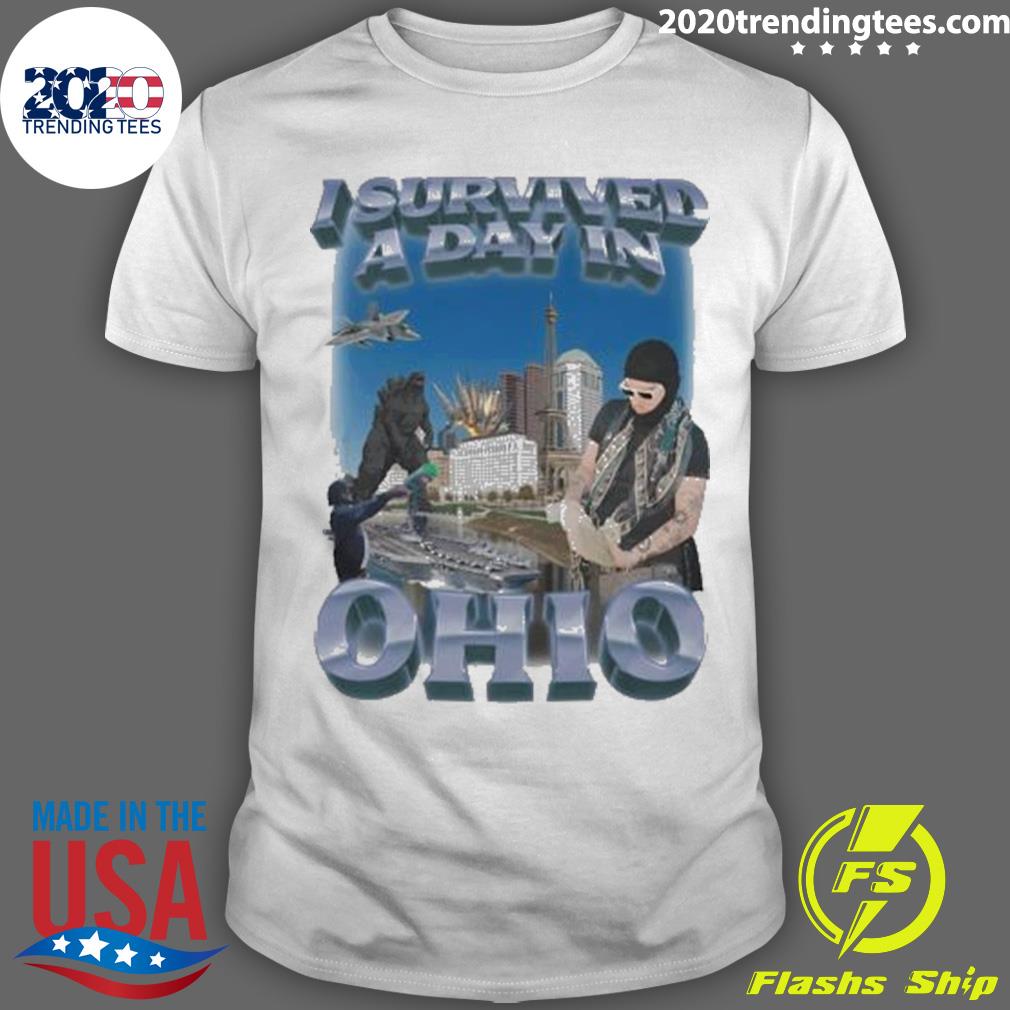Official swagstimulus I Survived A Day In Ohio - Adult & Kids T-Shirts, Sweatshirts & Hoodies apparel design preview 1