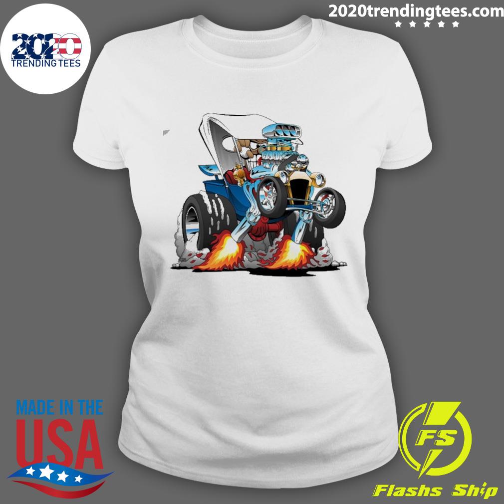 Official t-bucket Style Hot Rod Car Dragster Cartoon - Adult & Kids T-Shirts, Sweatshirts & Hoodies apparel design preview 3