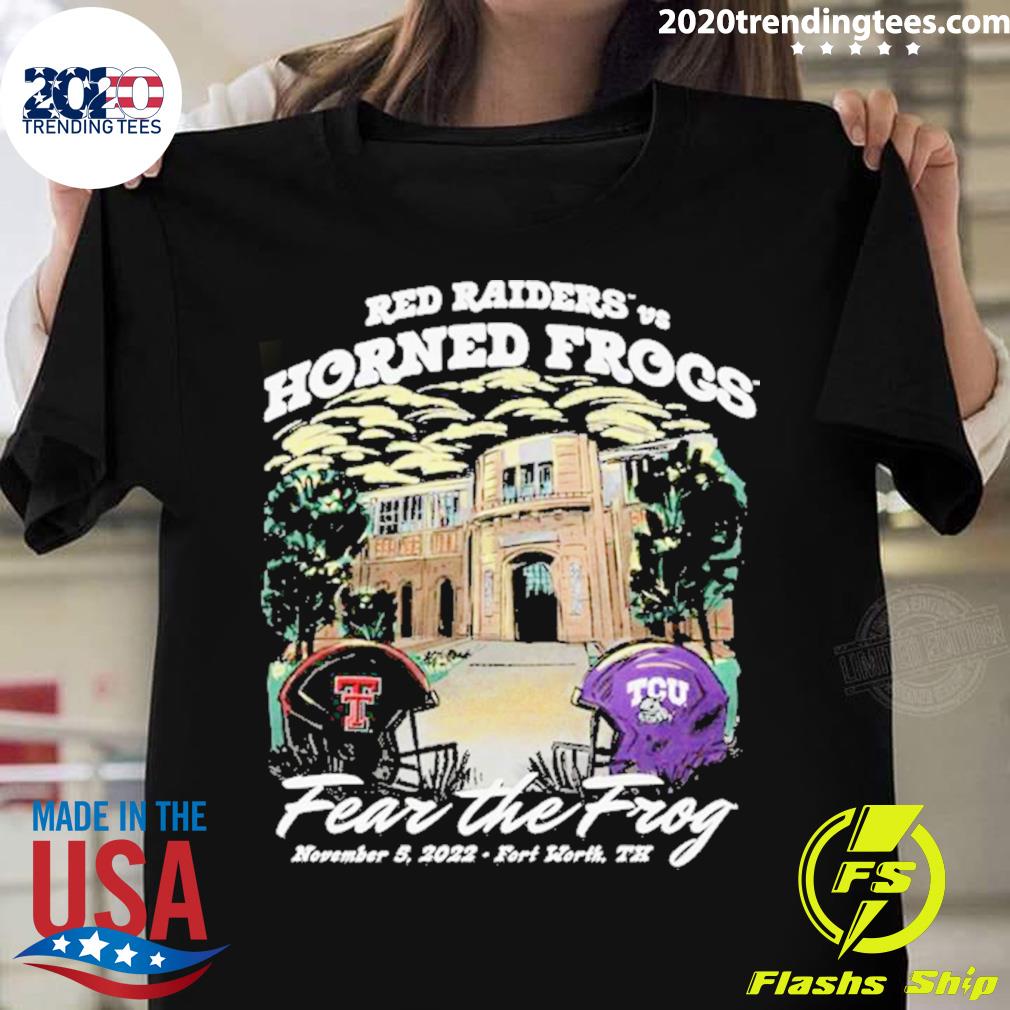 Official texas Tech Red Raiders Vs. Tcu Horned Frogs - Adult & Kids T-Shirts, Sweatshirts & Hoodies apparel design preview 1