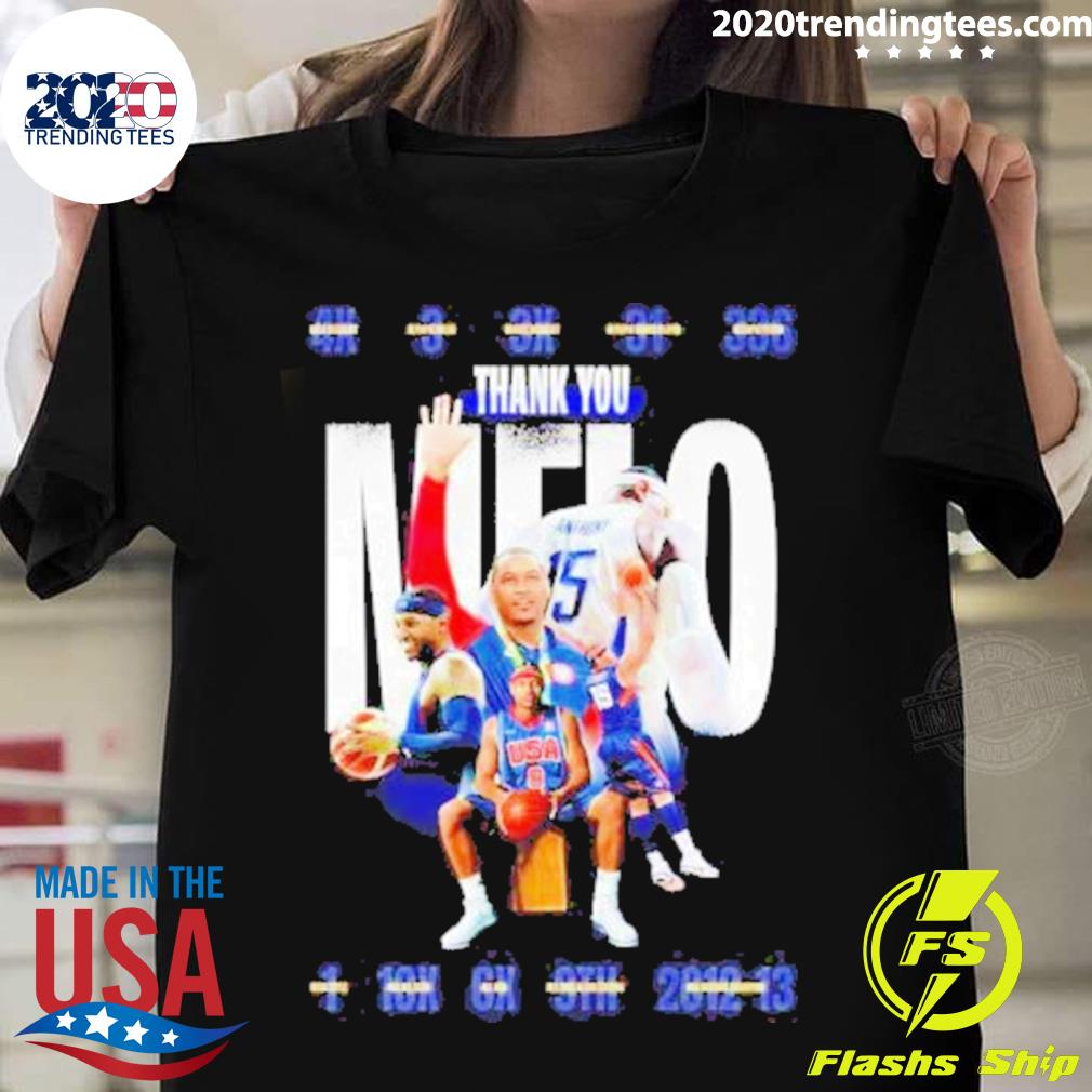 Official thank You Melo Anthony - Adult & Kids T-Shirts, Sweatshirts & Hoodies apparel design preview 1