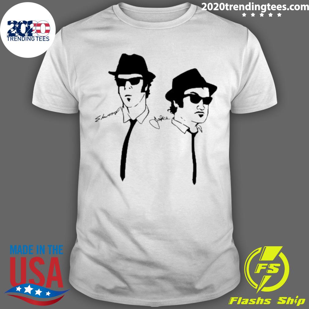 Official the Blues Brothers Silhouette Ringer - Adult & Kids T-Shirts, Sweatshirts & Hoodies apparel design preview 1