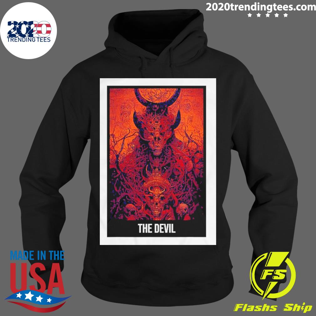 Official the Devil Tarot Card Satanic Goth Occult - Adult & Kids T-Shirts, Sweatshirts & Hoodies apparel design preview 2