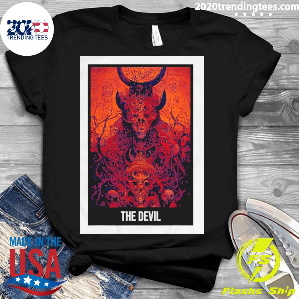 Official the Devil Tarot Card Satanic Goth Occult - Adult & Kids T-Shirts, Sweatshirts & Hoodies apparel design preview 3