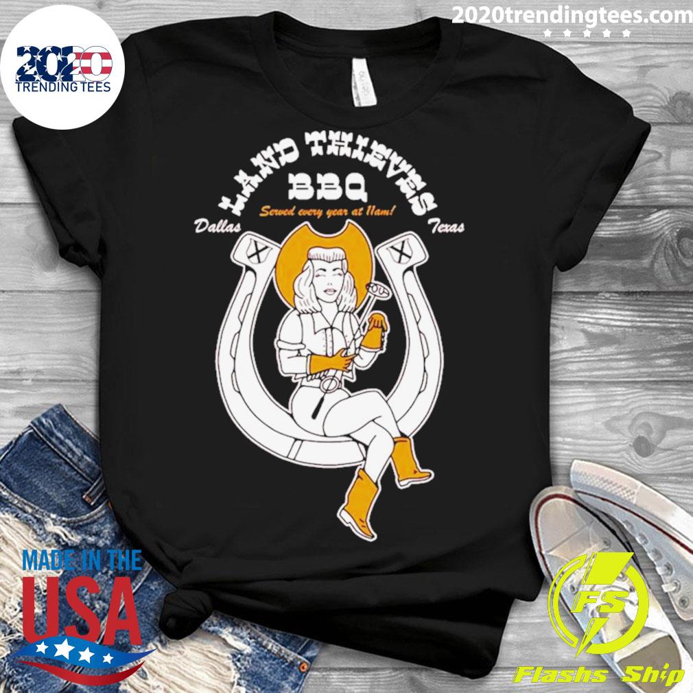 Official the Land Thieves Bbq Dallas Texas - Adult & Kids T-Shirts, Sweatshirts & Hoodies apparel design preview 3