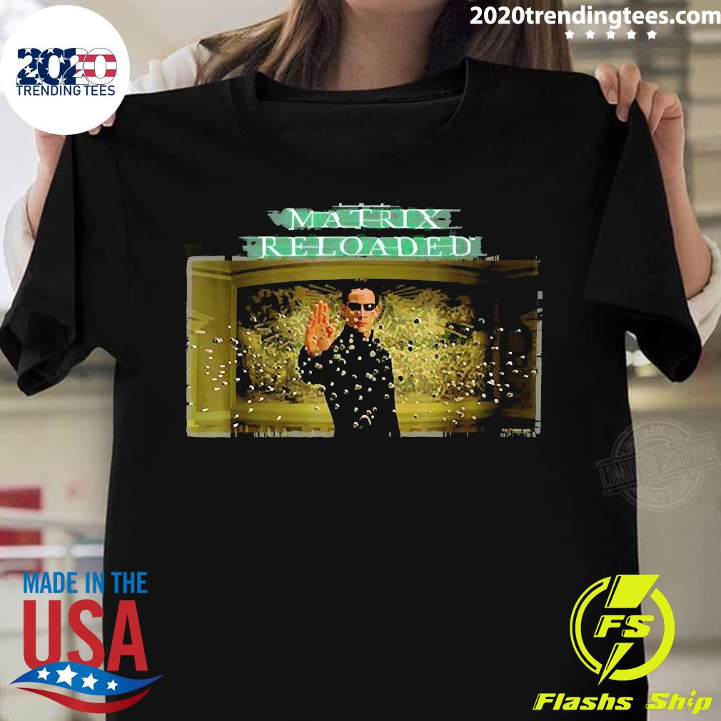 Official The Matrix Reloaded Hundreds of Bullets - Adult & Kids T-Shirts, Sweatshirts & Hoodies apparel design preview 1