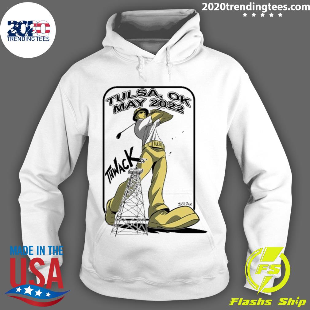 Official the PGA Tulsa Ok May 2022 THWACK Golden - Adult & Kids T-Shirts, Sweatshirts & Hoodies apparel design preview 2