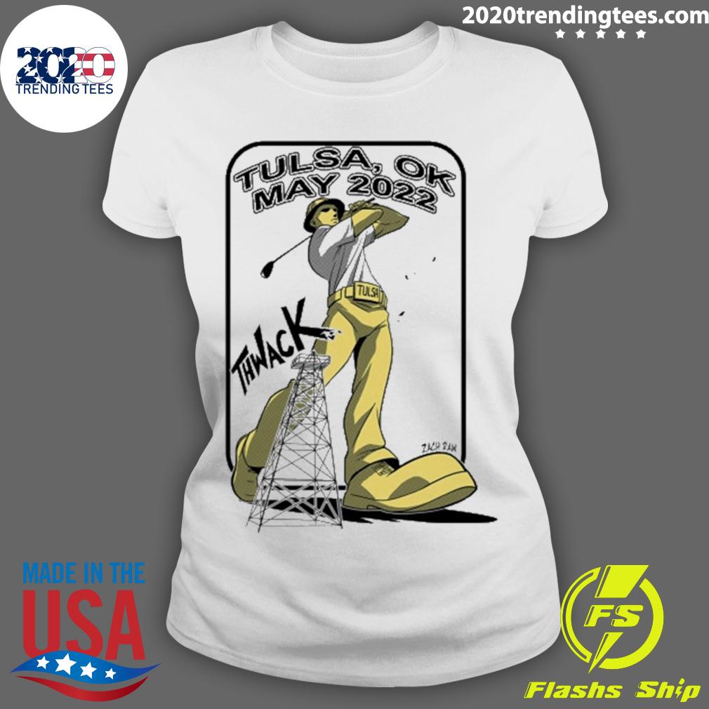 Official the PGA Tulsa Ok May 2022 THWACK Golden - Adult & Kids T-Shirts, Sweatshirts & Hoodies apparel design preview 3