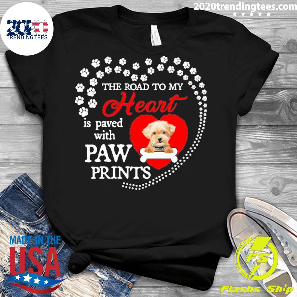 Official the Road To My Heart Is Paved With Paw - Adult & Kids T-Shirts, Sweatshirts & Hoodies apparel design preview 3