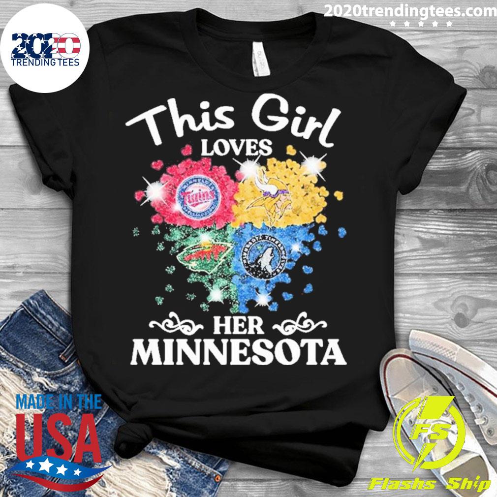 Official this Girl Loves Her Minnesota Sports Teams - Adult & Kids T-Shirts, Sweatshirts & Hoodies apparel design preview 3