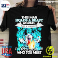 Official this Man Holds A Beast An Angel And Warrior - Adult & Kids T-Shirts, Sweatshirts & Hoodies apparel design preview 1
