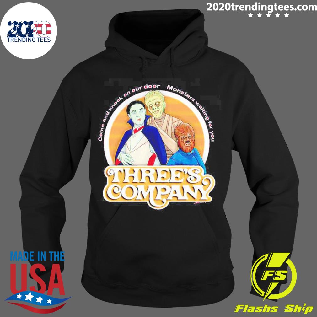 Official three Monsters Three's Company - Adult & Kids T-Shirts, Sweatshirts & Hoodies apparel design preview 2