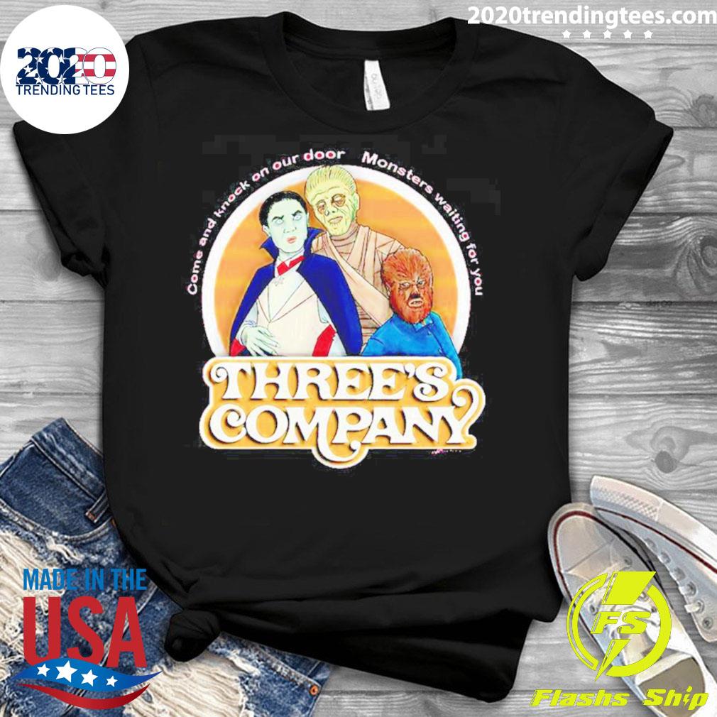 Official three Monsters Three's Company - Adult & Kids T-Shirts, Sweatshirts & Hoodies apparel design preview 3
