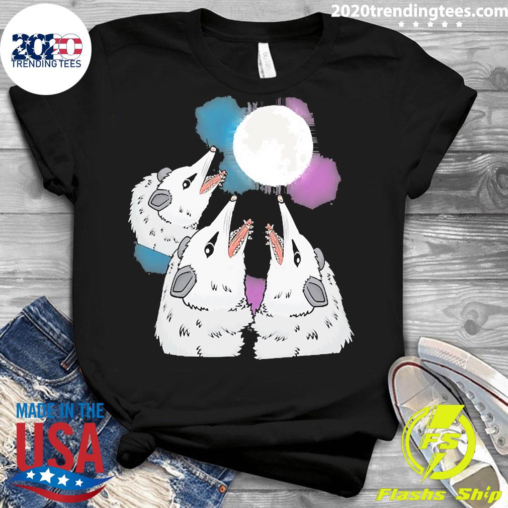 Official Three Opossum Moon Lover - Adult & Kids T-Shirts, Sweatshirts & Hoodies apparel design preview 3