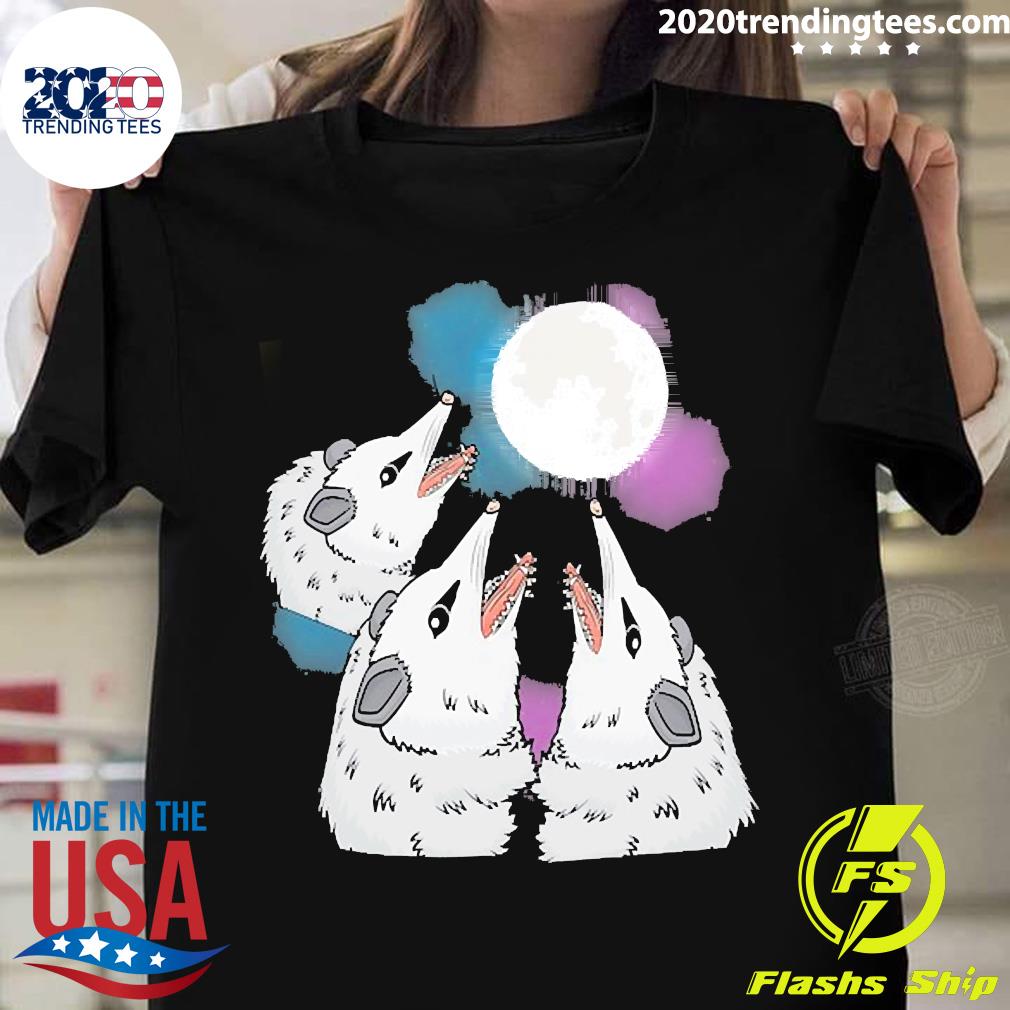 Official Three Opossum Moon Lover - Adult & Kids T-Shirts, Sweatshirts & Hoodies apparel design preview 1