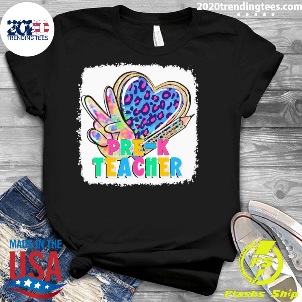 Official tie Dye Leopard Back to School Pre-K Teacher - Adult & Kids T-Shirts, Sweatshirts & Hoodies apparel design preview 3