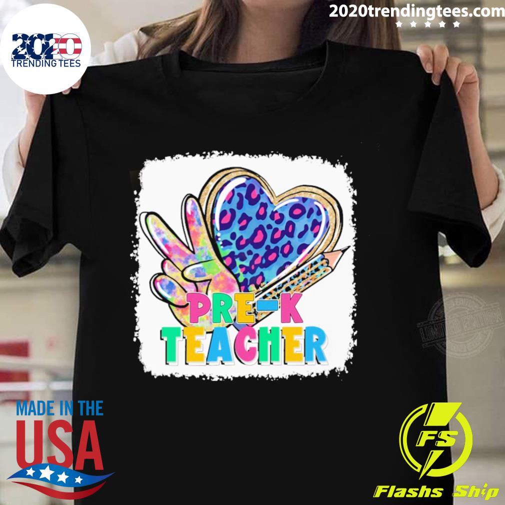 Official tie Dye Leopard Back to School Pre-K Teacher - Adult & Kids T-Shirts, Sweatshirts & Hoodies apparel design preview 1