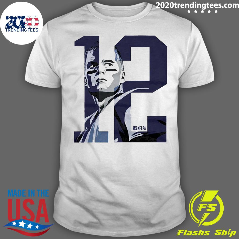 Official Tom Brady 12 New England Vector - Adult & Kids T-Shirts, Sweatshirts & Hoodies apparel design preview 1