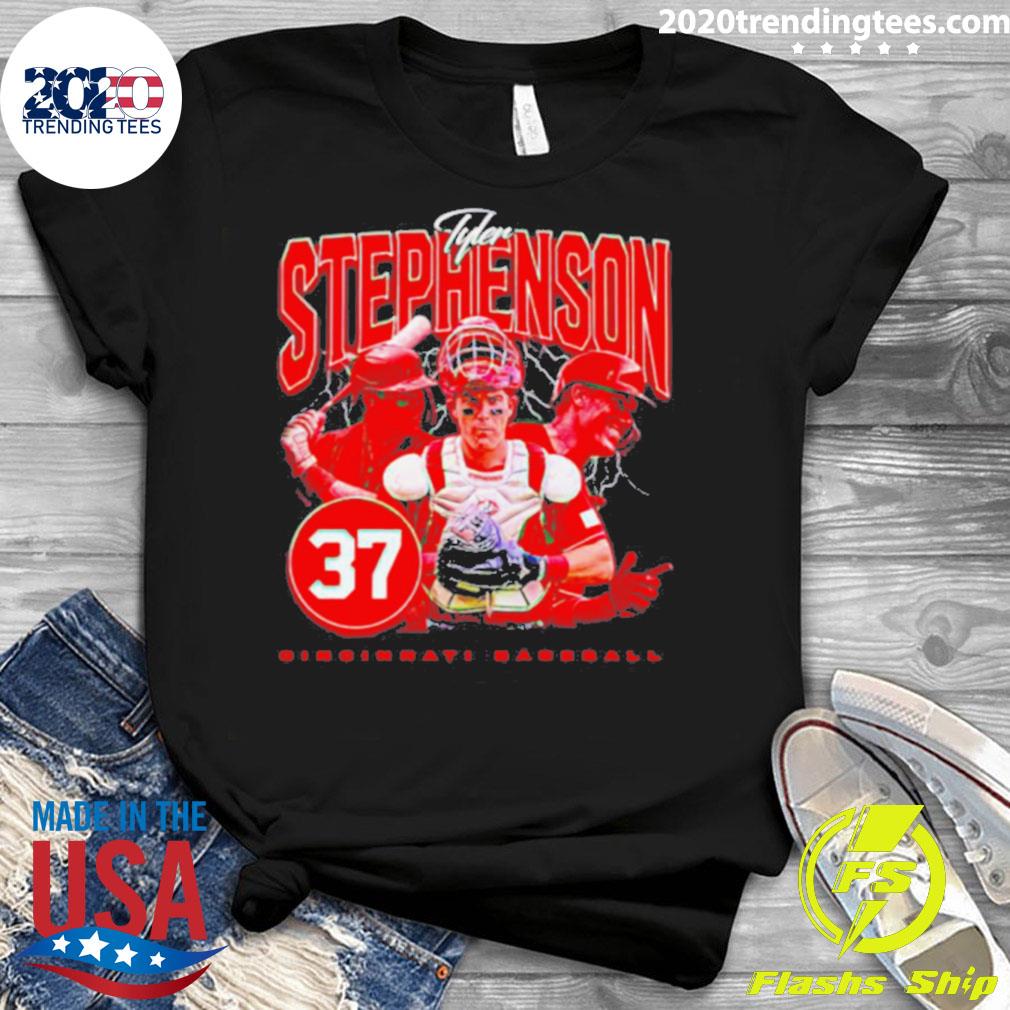 Official tyler Stephenson Cincinnati Baseball Picture - Adult & Kids T-Shirts, Sweatshirts & Hoodies apparel design preview 3