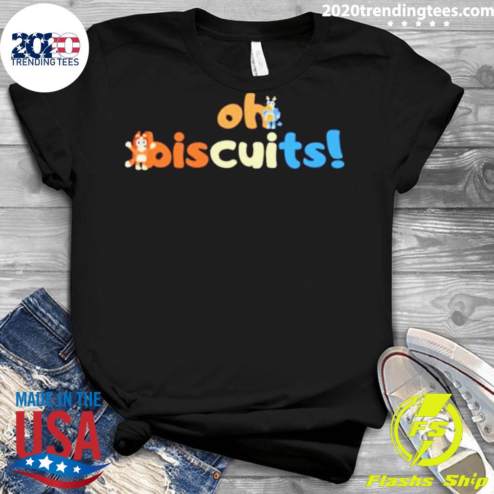 Official typographic Design Oh Biscuits Bluey - Adult & Kids T-Shirts, Sweatshirts & Hoodies apparel design preview 3
