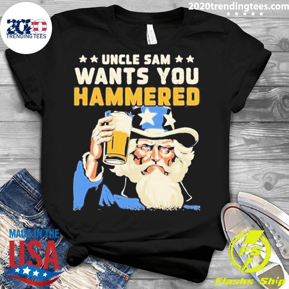 Official uncle Sam Wants You Hammered Beer - Adult & Kids T-Shirts, Sweatshirts & Hoodies apparel design preview 3