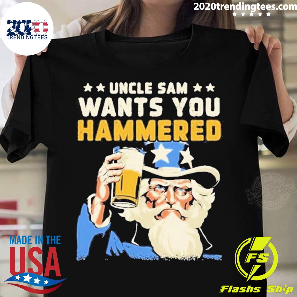 Official uncle Sam Wants You Hammered Beer - Adult & Kids T-Shirts, Sweatshirts & Hoodies apparel design preview 1