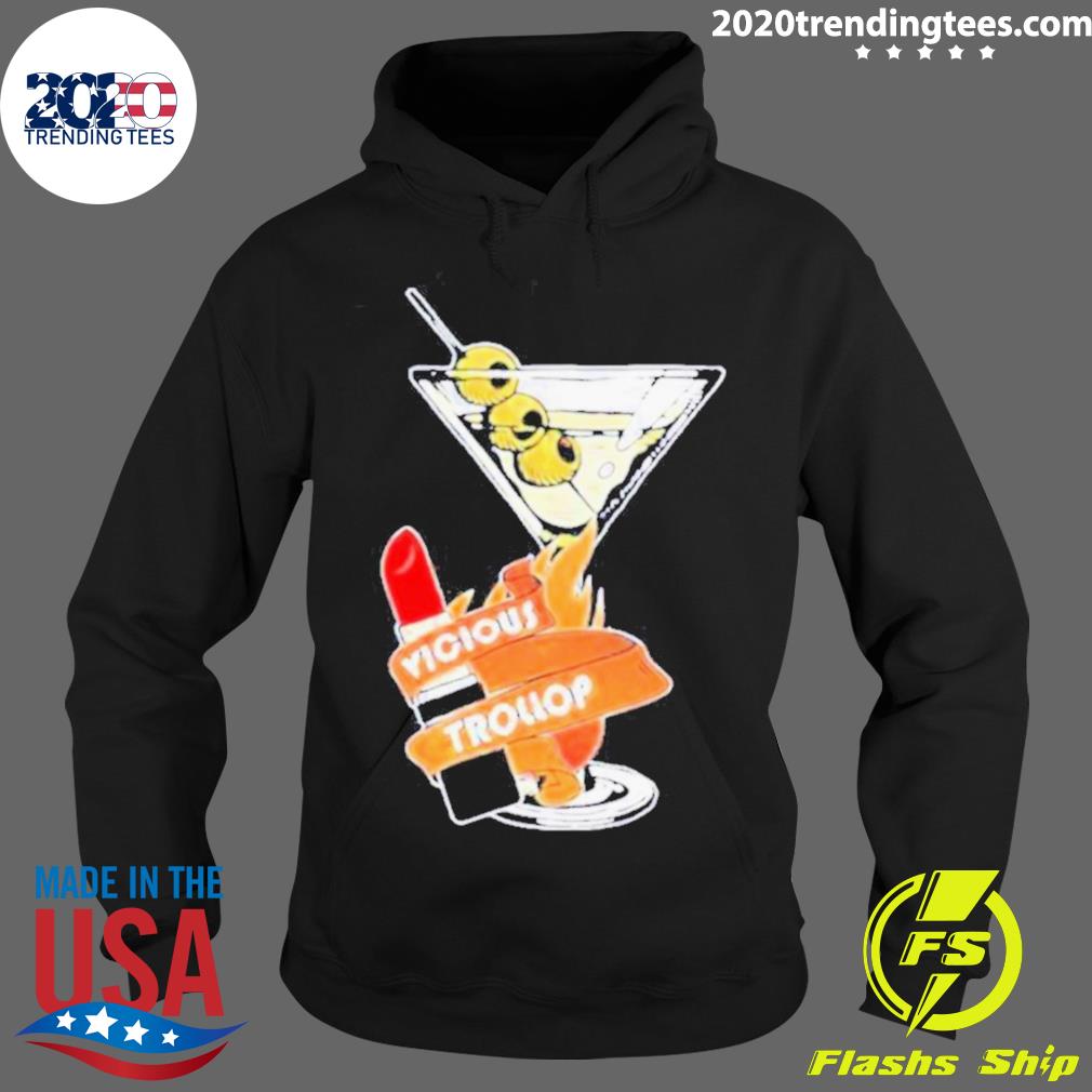 Official vicious Trollop Lipstick With Cocktail - Adult & Kids T-Shirts, Sweatshirts & Hoodies apparel design preview 2