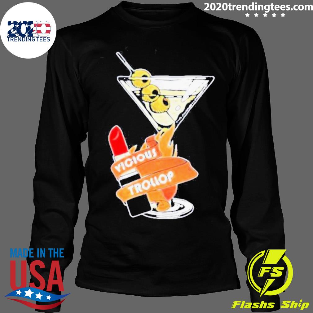 Official vicious Trollop Lipstick With Cocktail - Adult & Kids T-Shirts, Sweatshirts & Hoodies apparel design preview 4
