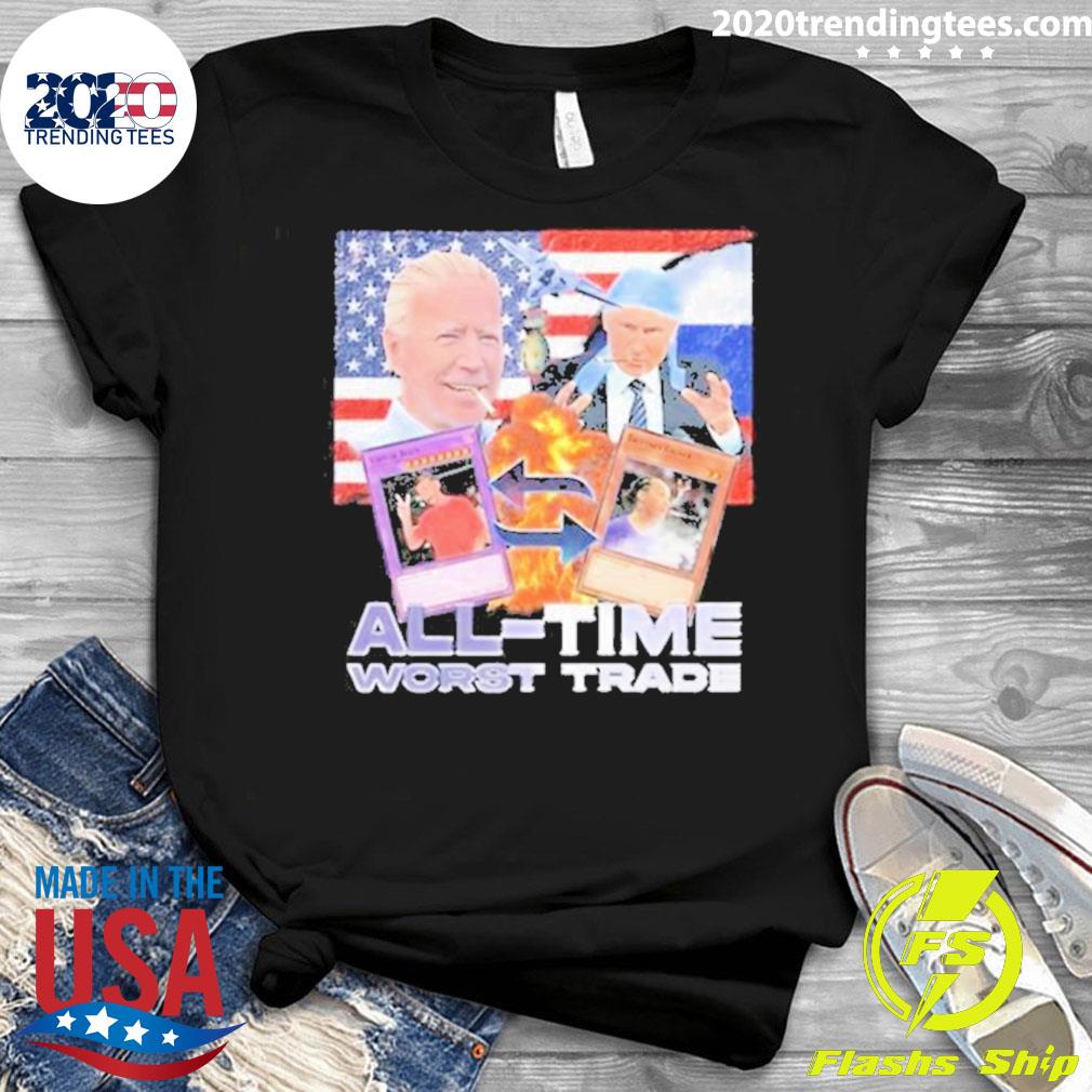 Official vodka Biden Putin All Time Worst Trade - Adult & Kids T-Shirts, Sweatshirts & Hoodies apparel design preview 3