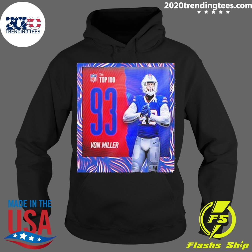 Official von Miller The NFL Top 100 Players Of 2022 - Adult & Kids T-Shirts, Sweatshirts & Hoodies apparel design preview 2