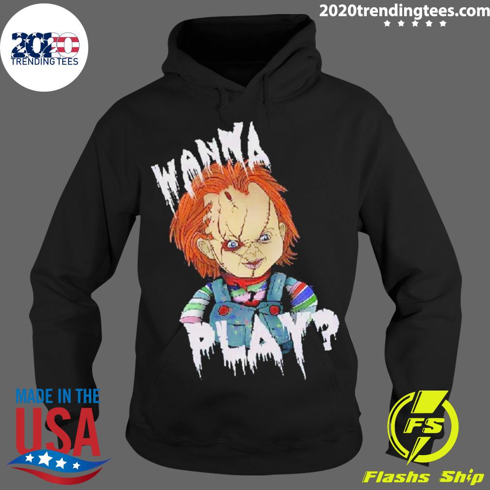 Official wanna Play Halloween Chucky - Adult & Kids T-Shirts, Sweatshirts & Hoodies apparel design preview 2
