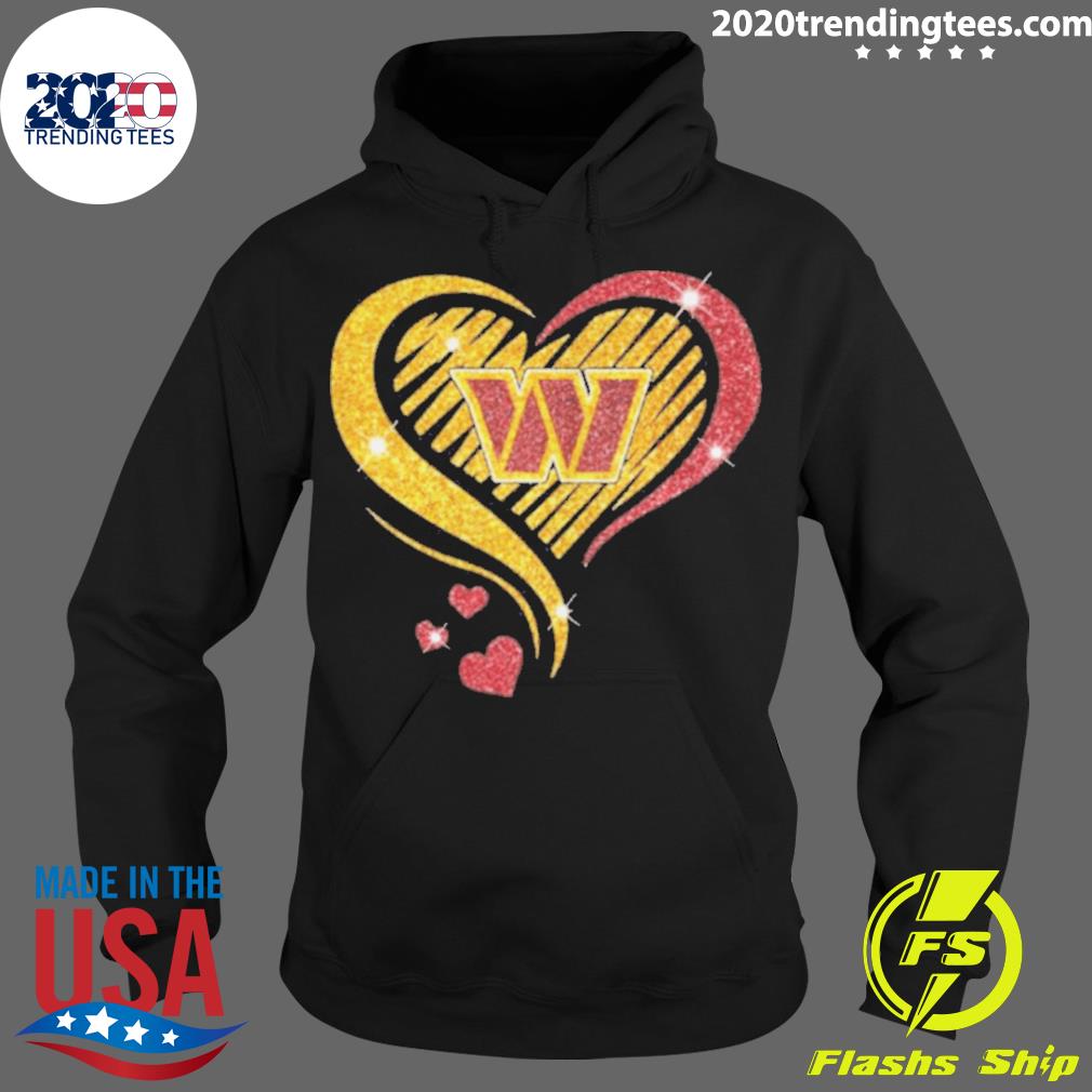 Official washington Commanders Football Heart Diamond - Adult & Kids T-Shirts, Sweatshirts & Hoodies apparel design preview 2