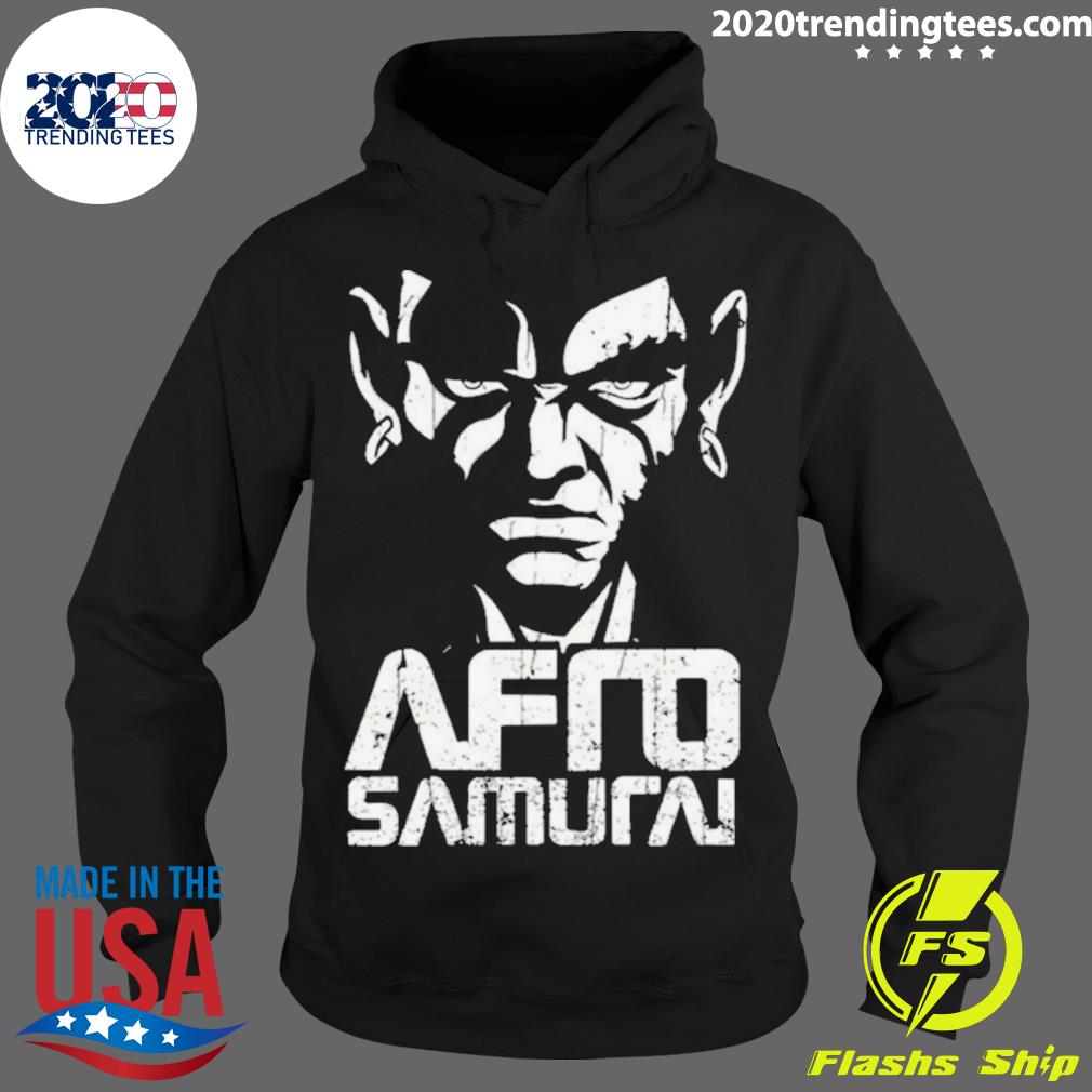 Official white graphic samurai afro - Adult & Kids T-Shirts, Sweatshirts & Hoodies apparel design preview 2