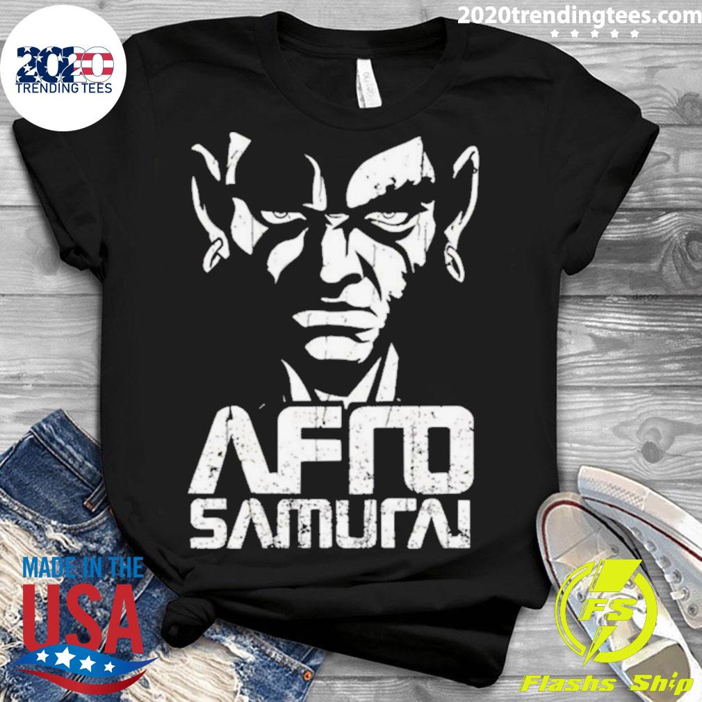 Official white graphic samurai afro - Adult & Kids T-Shirts, Sweatshirts & Hoodies apparel design preview 3