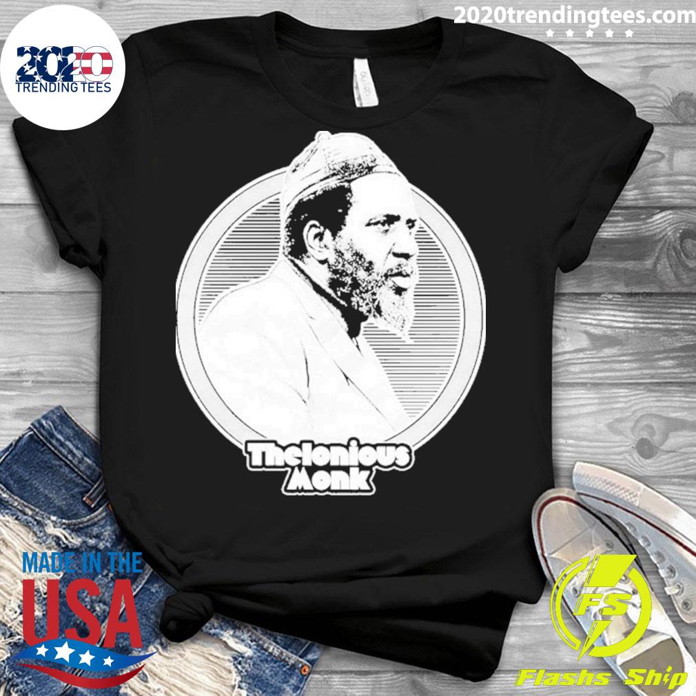 Official white Portrait Thelonious Monk Jazz Music - Adult & Kids T-Shirts, Sweatshirts & Hoodies apparel design preview 3