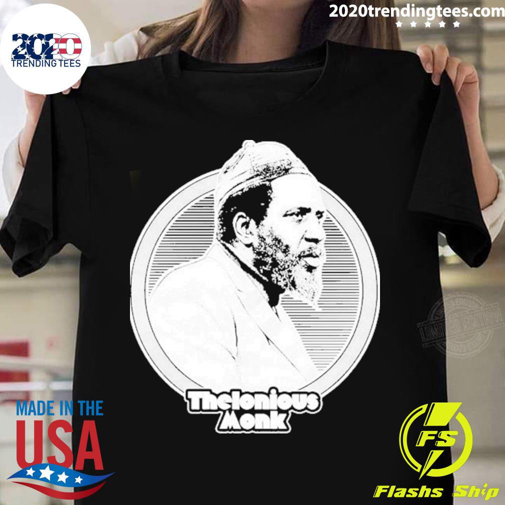 Official white Portrait Thelonious Monk Jazz Music - Adult & Kids T-Shirts, Sweatshirts & Hoodies apparel design preview 1