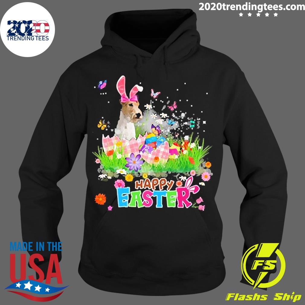 Official wire Fox Terrier Happy Easter - Adult & Kids T-Shirts, Sweatshirts & Hoodies apparel design preview 2