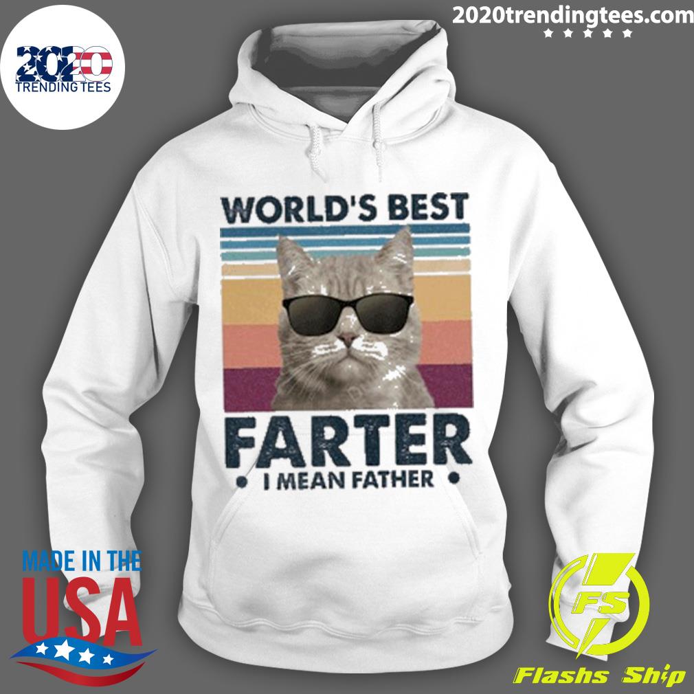 Official world's Best Farter I Mean Father Cat Dad - Adult & Kids T-Shirts, Sweatshirts & Hoodies apparel design preview 2