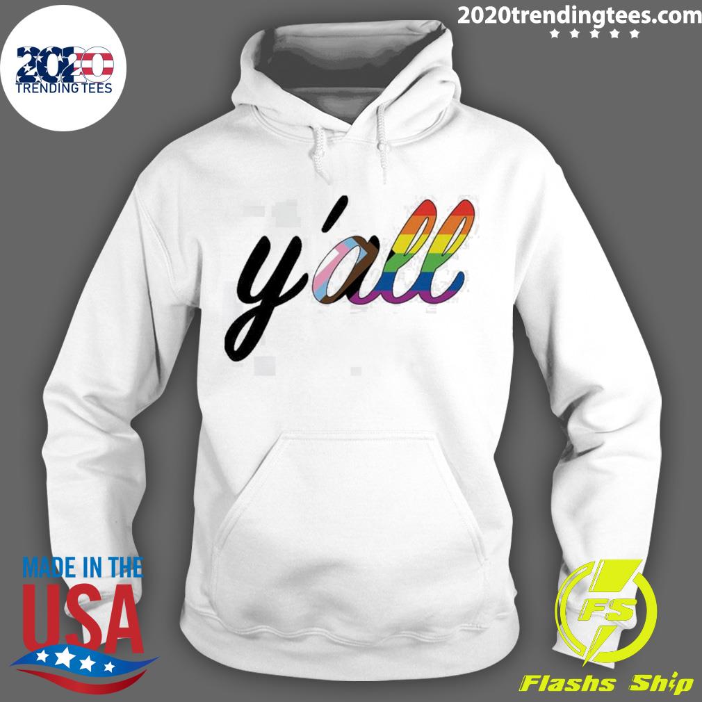Official y'all Means All Progress Lgbtq Pride Month - Adult & Kids T-Shirts, Sweatshirts & Hoodies apparel design preview 2
