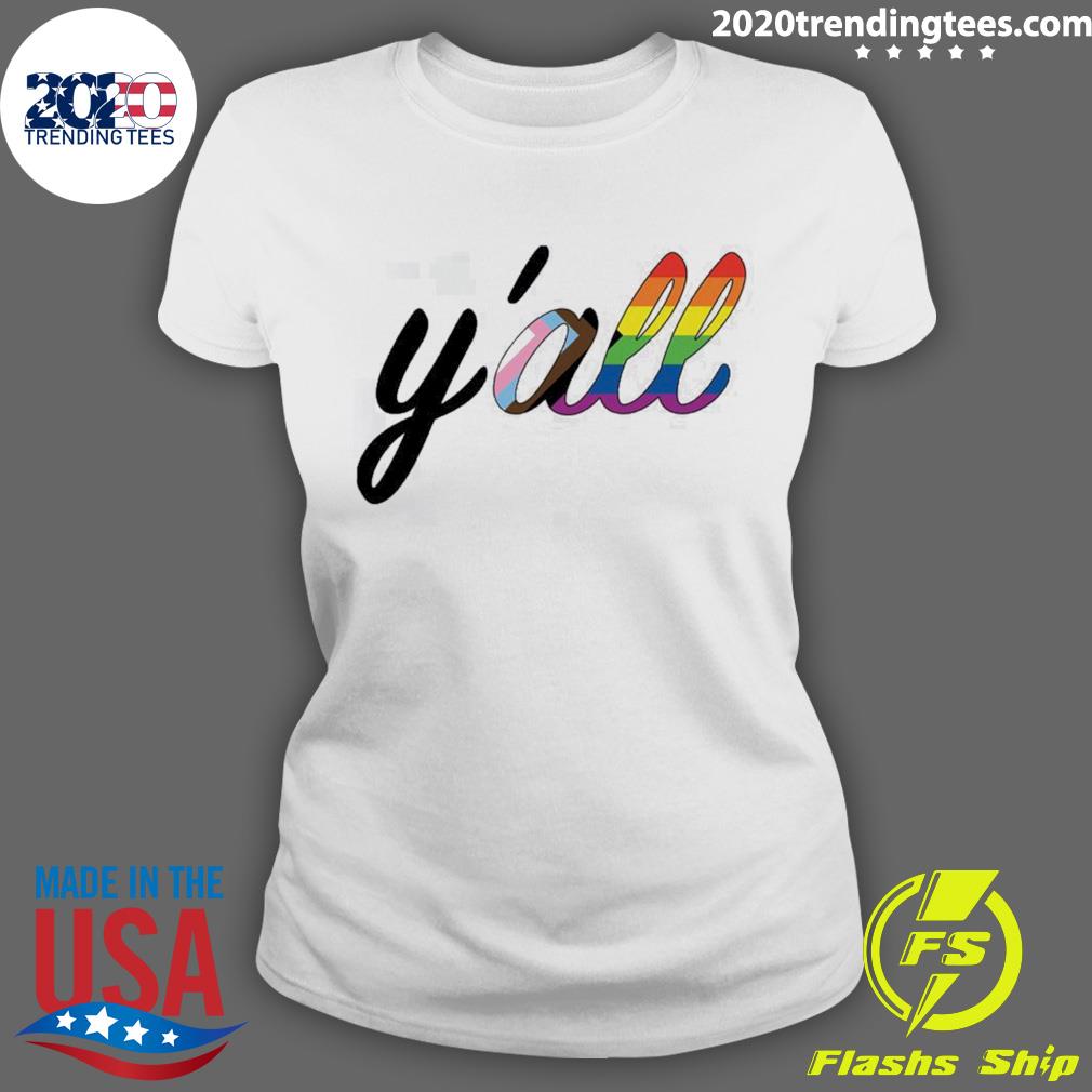 Official y'all Means All Progress Lgbtq Pride Month - Adult & Kids T-Shirts, Sweatshirts & Hoodies apparel design preview 3
